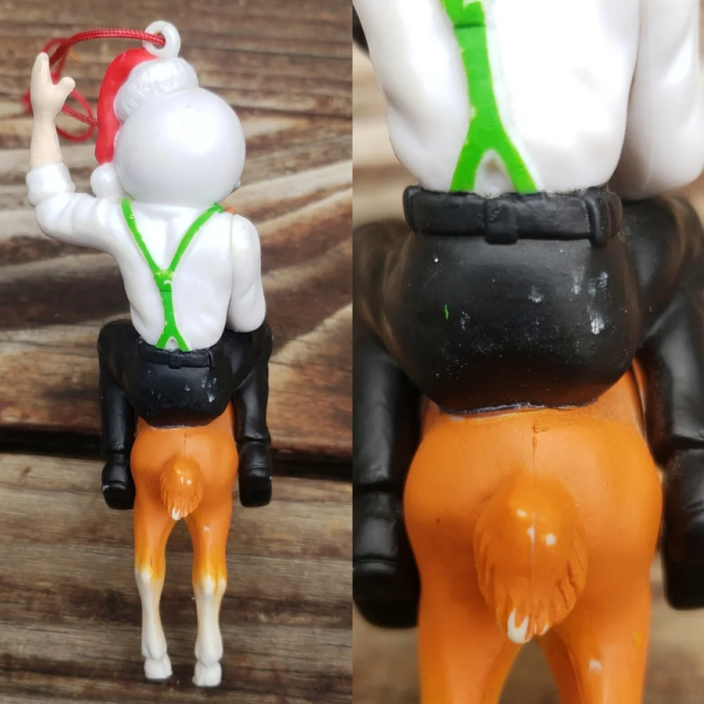 (3) Jack In The Box Ornaments- Jack In The Box Riding A Reindeer